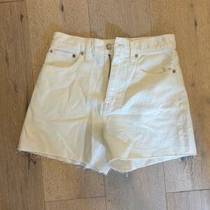 Madewell "Momjean" White Denim Shorts